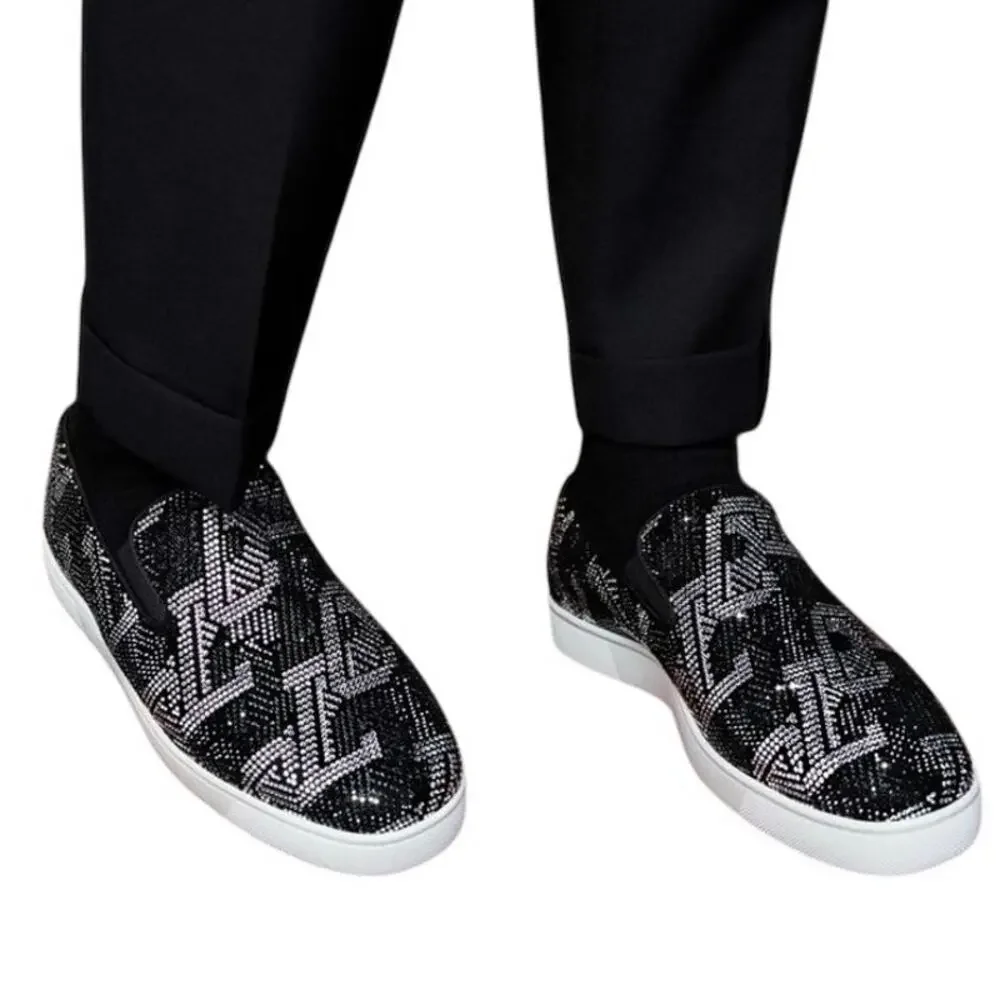 Christian Louboutin Rollerboat Studded Strass Pik Boat Shoes Size 40.5 7.5